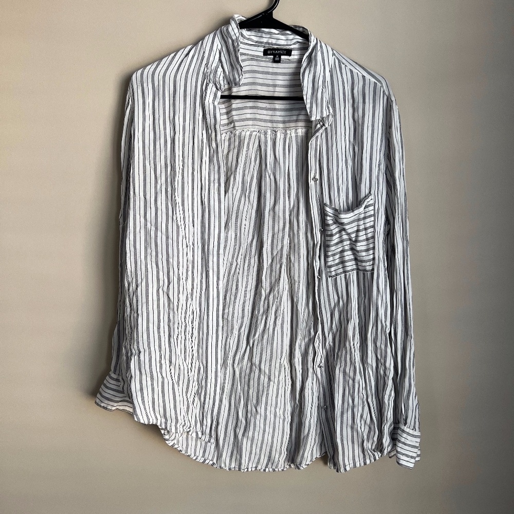 Dynamite white and black button up